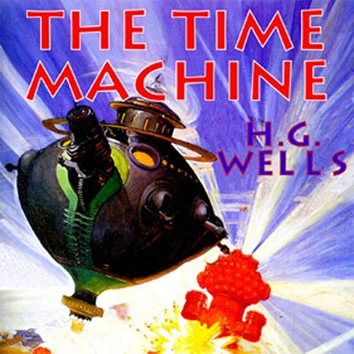 Cover art for H. G. Wells’ The Time Machine, a classic science-fiction novel often enjoyed as an audiobook