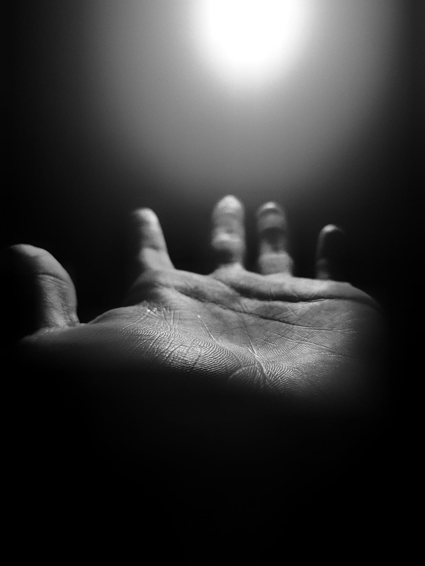 Open empty hand against a neutral background