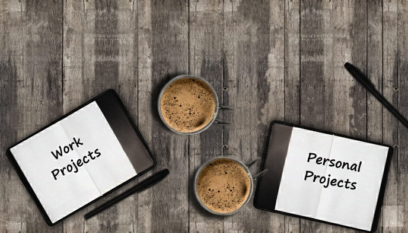 Work and personal planning setup showing separate priorities to prevent project collision